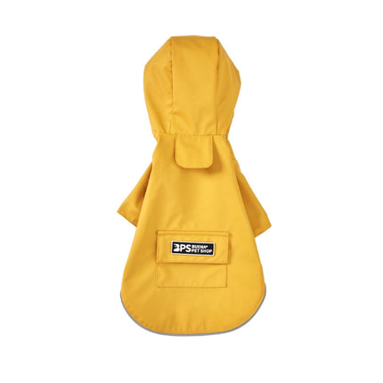 Dog Raincoat Hooded Four-Legged Clothes Waterproof All-Inclusive Small Dog Pet Raincoat, Size: M(Yellow)-garmade.com