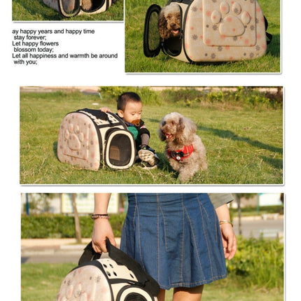 Portable Cats Handbag Foldable Travel Bag Puppy Carrying Mesh Shoulder Pet Bags(Pink)-garmade.com
