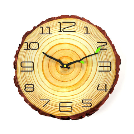 12 Inches Wood Grain Annual Ring Quartz Silent Clock Wall Clock, Style:MW012-12 (28x30 cm)-garmade.com
