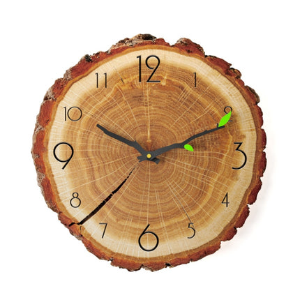 12 Inches Wood Grain Annual Ring Quartz Silent Clock Wall Clock, Style:MW020-12 (28x30 cm)-garmade.com