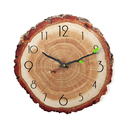 12 Inches Wood Grain Annual Ring Quartz Silent Clock Wall Clock, Style:MW021-12 (28x30 cm)-garmade.com