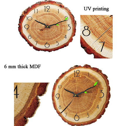 12 Inches Wood Grain Annual Ring Quartz Silent Clock Wall Clock, Style:MW021-12 (28x30 cm)-garmade.com