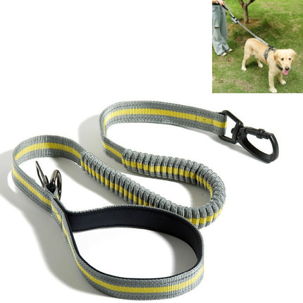 Dog Outdoor Anti-Scourge Traction Rope Nylon Reflective Elastic Stretch Dog Walking Rope(Yellow)-garmade.com