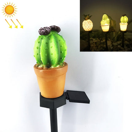 Solar Outdoor Simulation Potted Plants Landscape Lamp LED Courtyard Lawn Light(Single Head Cactus)-garmade.com