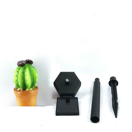 Solar Outdoor Simulation Potted Plants Landscape Lamp LED Courtyard Lawn Light(Single Head Cactus)-garmade.com