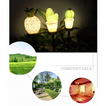 Solar Outdoor Simulation Potted Plants Landscape Lamp LED Courtyard Lawn Light(Pineapple)-garmade.com