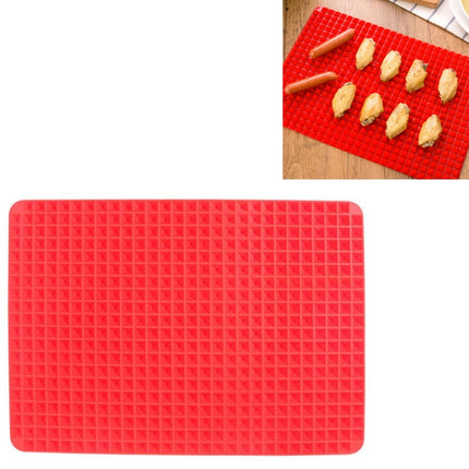 2 PCS Silicone Multifunctional Bbq Pizza Mat Multifunctional Placemat Grill Mat Microwave Baking Mat(Red)-garmade.com
