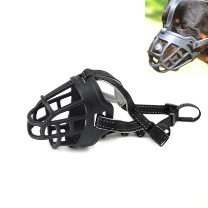 Mesh Breathable Silicone Anti-bite and Anti-call Pet Muzzle, Specification: Number 1(Black)-garmade.com