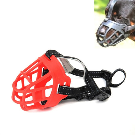 Mesh Breathable Silicone Anti-bite and Anti-call Pet Muzzle, Specification: Number 2(Red)-garmade.com