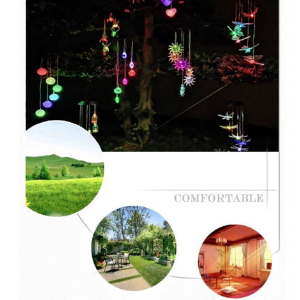 Outdoor Solar Wind Chime Lamp Courtyard Garden Decoration Led Landscape Lamp Ornaments, Style:Color Hummingbird-garmade.com