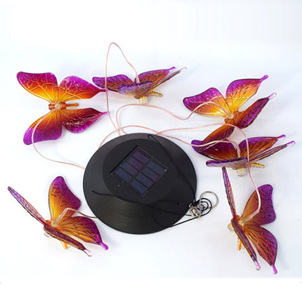 Outdoor Solar Wind Chime Lamp Courtyard Garden Decoration Led Landscape Lamp Ornaments, Style:Color Butterfly-garmade.com