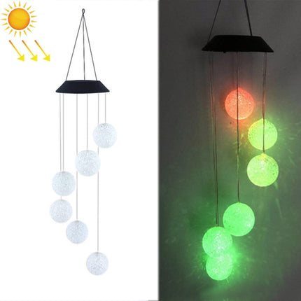 Outdoor Solar Wind Chime Lamp Courtyard Garden Decoration Led Landscape Lamp Ornaments, Style:Rice Ball-garmade.com
