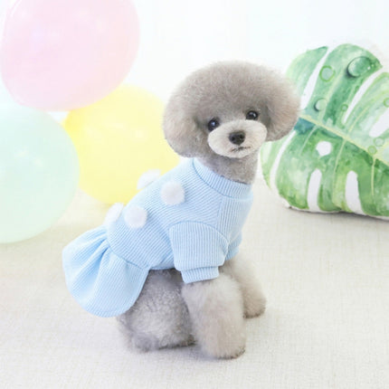 Pet Dog Skirt Pomeranian Bichon Wool Skirt Dog Warm Skirt, Size: S(Light Blue)-garmade.com