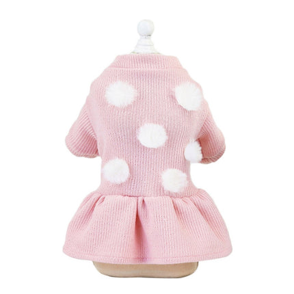 Pet Dog Skirt Pomeranian Bichon Wool Skirt Dog Warm Skirt, Size: L(Pink)-garmade.com