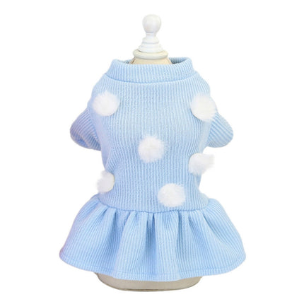 Pet Dog Skirt Pomeranian Bichon Wool Skirt Dog Warm Skirt, Size: L(Light Blue)-garmade.com