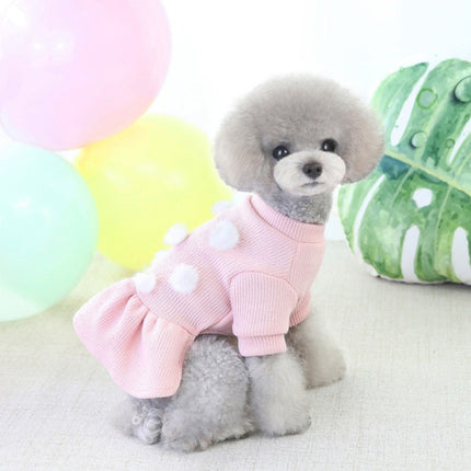 Pet Dog Skirt Pomeranian Bichon Wool Skirt Dog Warm Skirt, Size: M(Pink)-garmade.com