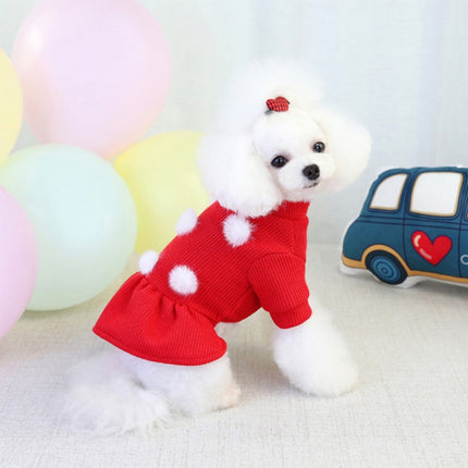 Pet Dog Skirt Pomeranian Bichon Wool Skirt Dog Warm Skirt, Size: XXL(Red)-garmade.com