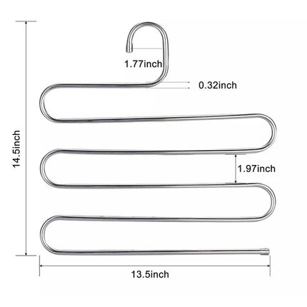 5 Layers S Shape Multi-Functional Clothes Hangers Pants Storage Hangers-garmade.com