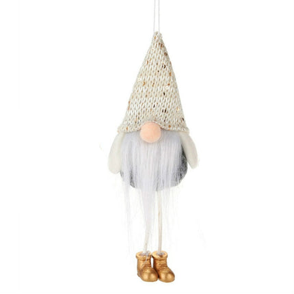 Christmas Celebration Decorations Sequins Faceless Doll Hanging Pendant(Gold)-garmade.com