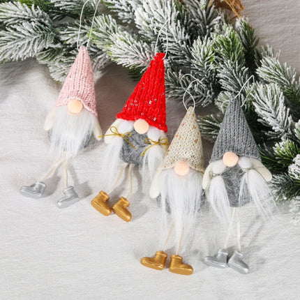 Christmas Celebration Decorations Sequins Faceless Doll Hanging Pendant(Grey)-garmade.com