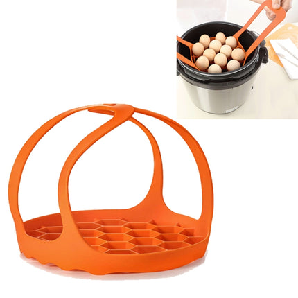 2 PCS Silicone Steamer Egg Cooker Silicone Steamer Basket, Size:8 Inches(Orange)-garmade.com