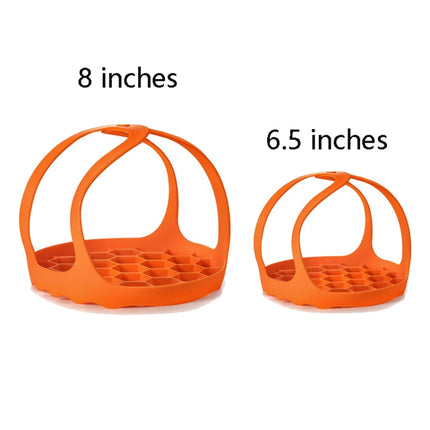 2 PCS Silicone Steamer Egg Cooker Silicone Steamer Basket, Size:8 Inches(Orange)-garmade.com