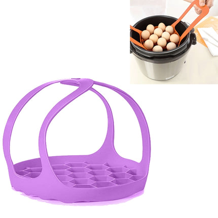 2 PCS Silicone Steamer Egg Cooker Silicone Steamer Basket, Size:8 Inches(Purple)-garmade.com