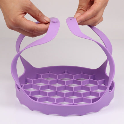 2 PCS Silicone Steamer Egg Cooker Silicone Steamer Basket, Size:8 Inches(Purple)-garmade.com