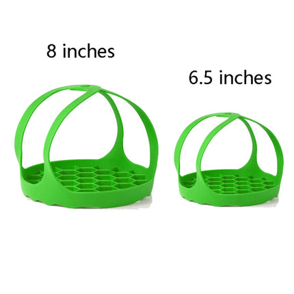2 PCS Silicone Steamer Egg Cooker Silicone Steamer Basket, Size:6.5 Inches(Green)-garmade.com