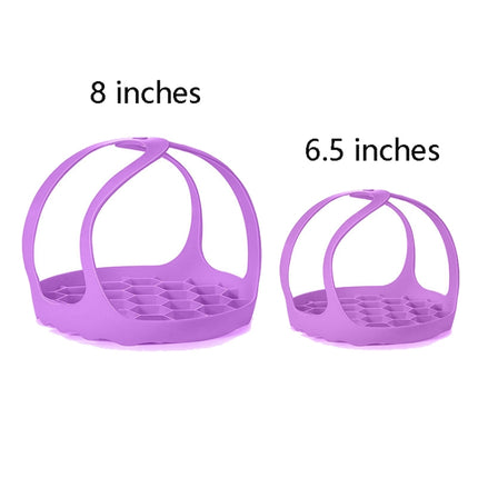 2 PCS Silicone Steamer Egg Cooker Silicone Steamer Basket, Size:6.5 Inches(Purple)-garmade.com