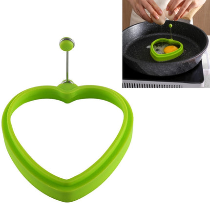 10 PCS Food Grade Silicone Heart-Shaped Omelette Pancake Mold Poached Egg Mold(Heart-shaped Green)-garmade.com