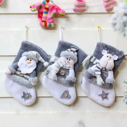 3 PCS Christmas Decorations Thick Flannel Christmas Socks Gift Bag, Specification: Snowman-garmade.com