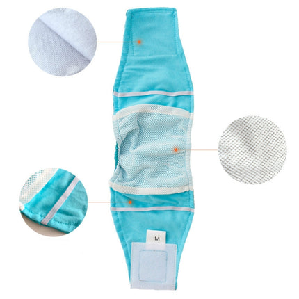 2 PCS Solid Color Physiology Pants For Pet Male Dogs Polite And Anti-Harassment Puppy Safety Pants, Size: M(Cyan)-garmade.com
