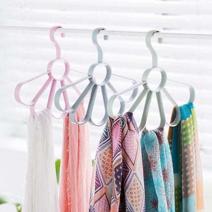 2PCS Plain Wind Petal Scarf Hanger Multifunctional Fan Hanger Belt Drying Rack(Green)-garmade.com