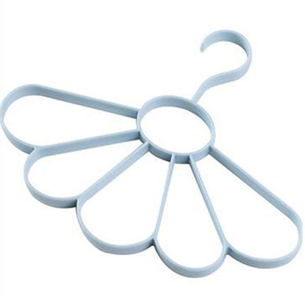 2PCS Plain Wind Petal Scarf Hanger Multifunctional Fan Hanger Belt Drying Rack(Blue)-garmade.com