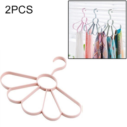2PCS Plain Wind Petal Scarf Hanger Multifunctional Fan Hanger Belt Drying Rack(Pink)-garmade.com
