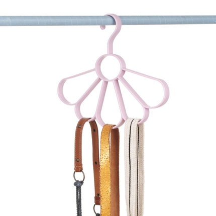 2PCS Plain Wind Petal Scarf Hanger Multifunctional Fan Hanger Belt Drying Rack(Pink)-garmade.com