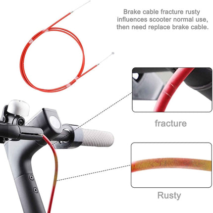 2 PCS For Xiaomi Mijia M365 Electric Scooter Rear Disc Brake Cable Brake Pipeline(Red)-garmade.com