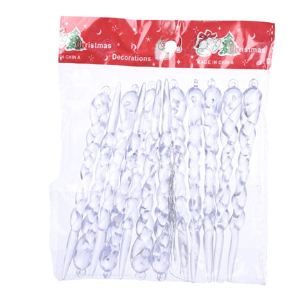 12pcs/bag Christmas Supplies Transparent Ice Bar Pendant Christmas Tree Decoration Thread Pendant-garmade.com