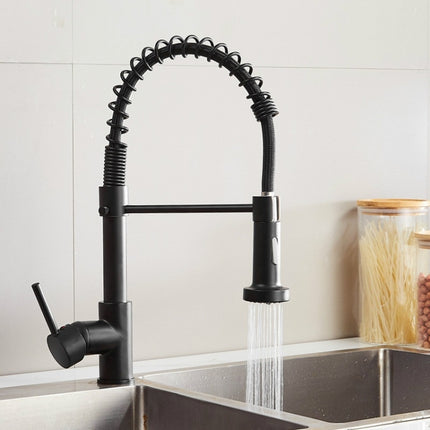 Kitchen Faucet Hot & Cold Water Tank Valve Sink Faucet, Specification: Black Model-garmade.com