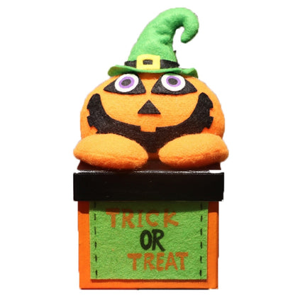 Halloween Candy Jar Gift Box Shopping Mall Kindergarten Decoration, Style:Square Box(Pumpkin)-garmade.com