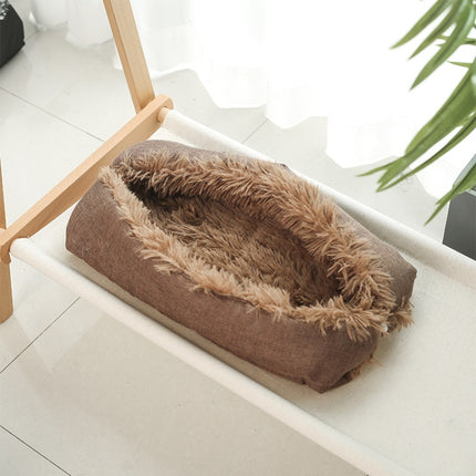 Kennel Dog Mat Dual-Use Winter Warm Cat Litter, Size:50x60cm(Light Coffee)-garmade.com