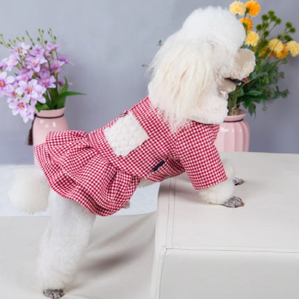 Doll Collar Plus Velvet Warm Pet Cat And Dog Woolen Cloth Princess Dress Without Leash, Size: S(Red)-garmade.com