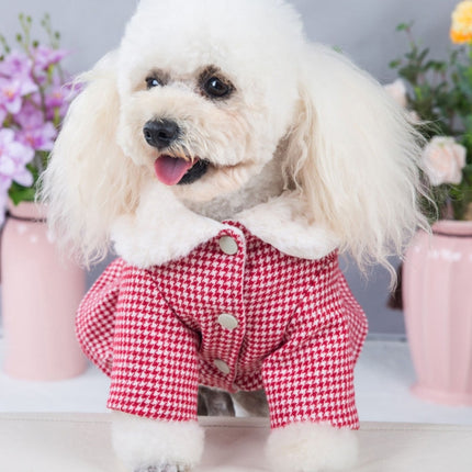 Doll Collar Plus Velvet Warm Pet Cat And Dog Woolen Cloth Princess Dress Without Leash, Size: L(Red)-garmade.com