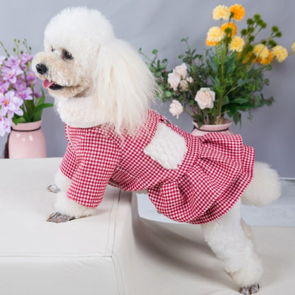 Doll Collar Plus Velvet Warm Pet Cat And Dog Woolen Cloth Princess Dress Without Leash, Size: XL(Red)-garmade.com