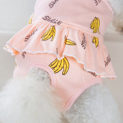 Banana Printed Dog Physiological Pants Comfortable Breathable Strap Pet Physiological Pants, Size: S(Pink)-garmade.com