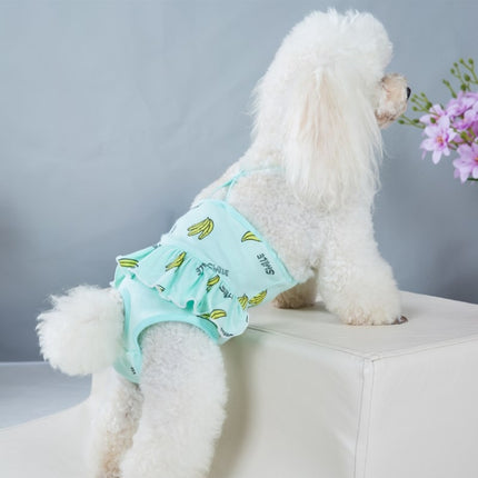 Banana Printed Dog Physiological Pants Comfortable Breathable Strap Pet Physiological Pants, Size: S(Green)-garmade.com