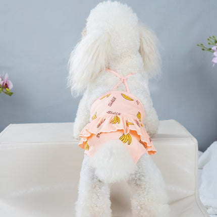 Banana Printed Dog Physiological Pants Comfortable Breathable Strap Pet Physiological Pants, Size: M(Pink)-garmade.com