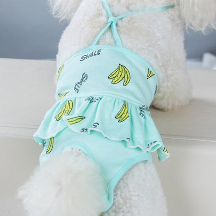 Banana Printed Dog Physiological Pants Comfortable Breathable Strap Pet Physiological Pants, Size: M(Green)-garmade.com