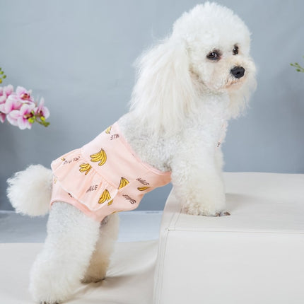 Banana Printed Dog Physiological Pants Comfortable Breathable Strap Pet Physiological Pants, Size: L(Pink)-garmade.com